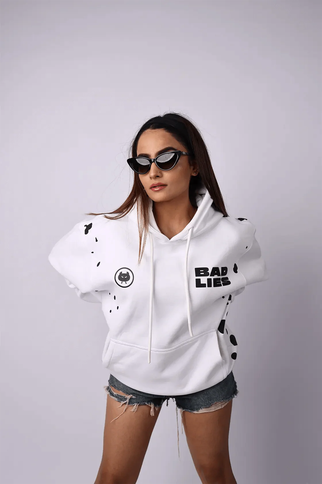 WORK HARD HOODIE [WHITE] - Bad Lies