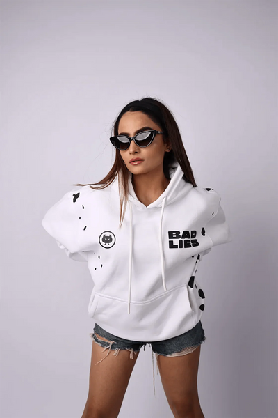 WORK HARD HOODIE [WHITE] - Bad Lies