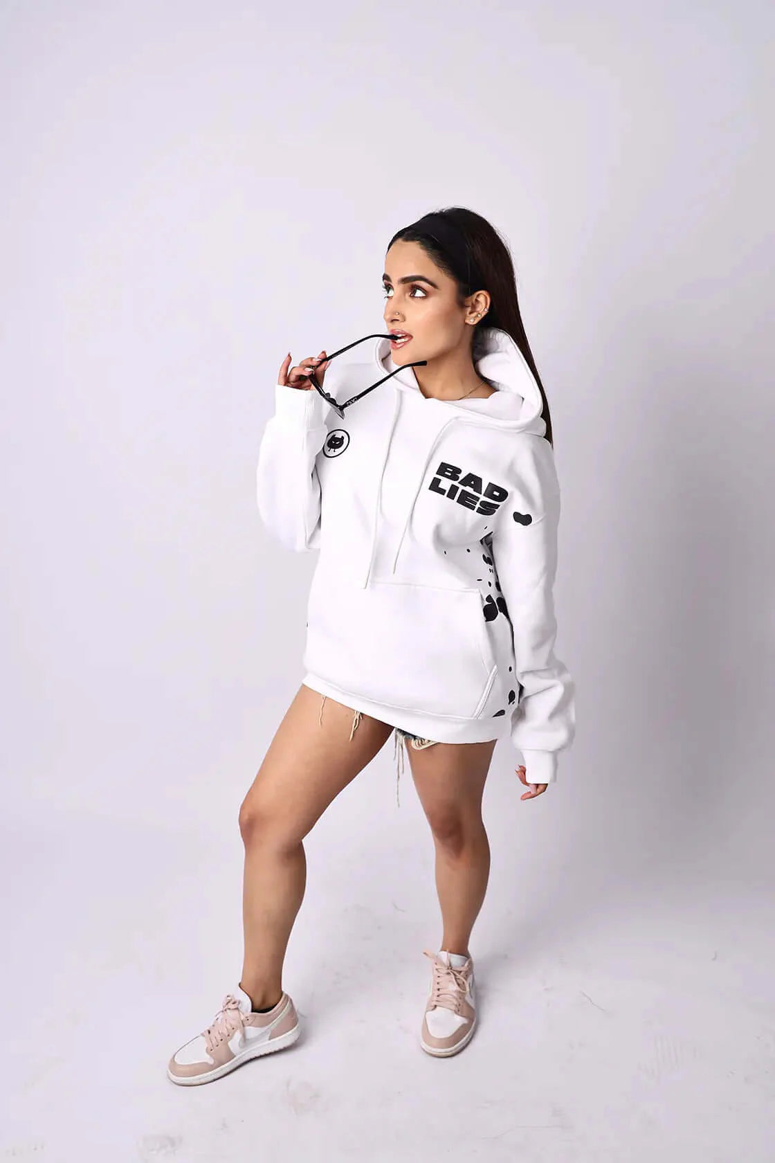 WORK HARD HOODIE [WHITE] - Bad Lies